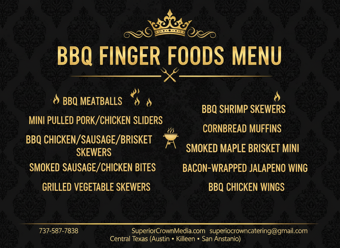BBQ Finger Foods Catering Menu - Party Catering Austin TX
