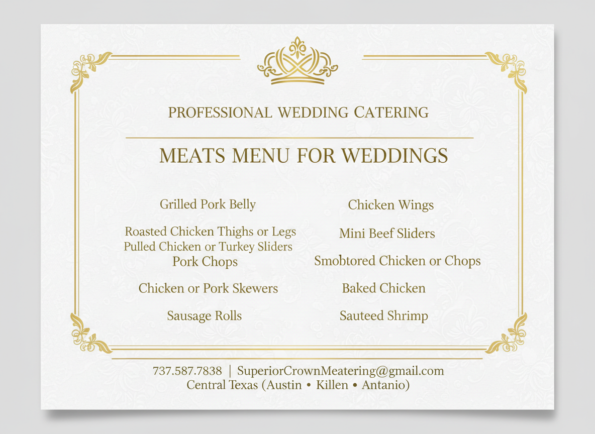 Wedding Meats Menu - Superior Crown Catering Austin TX