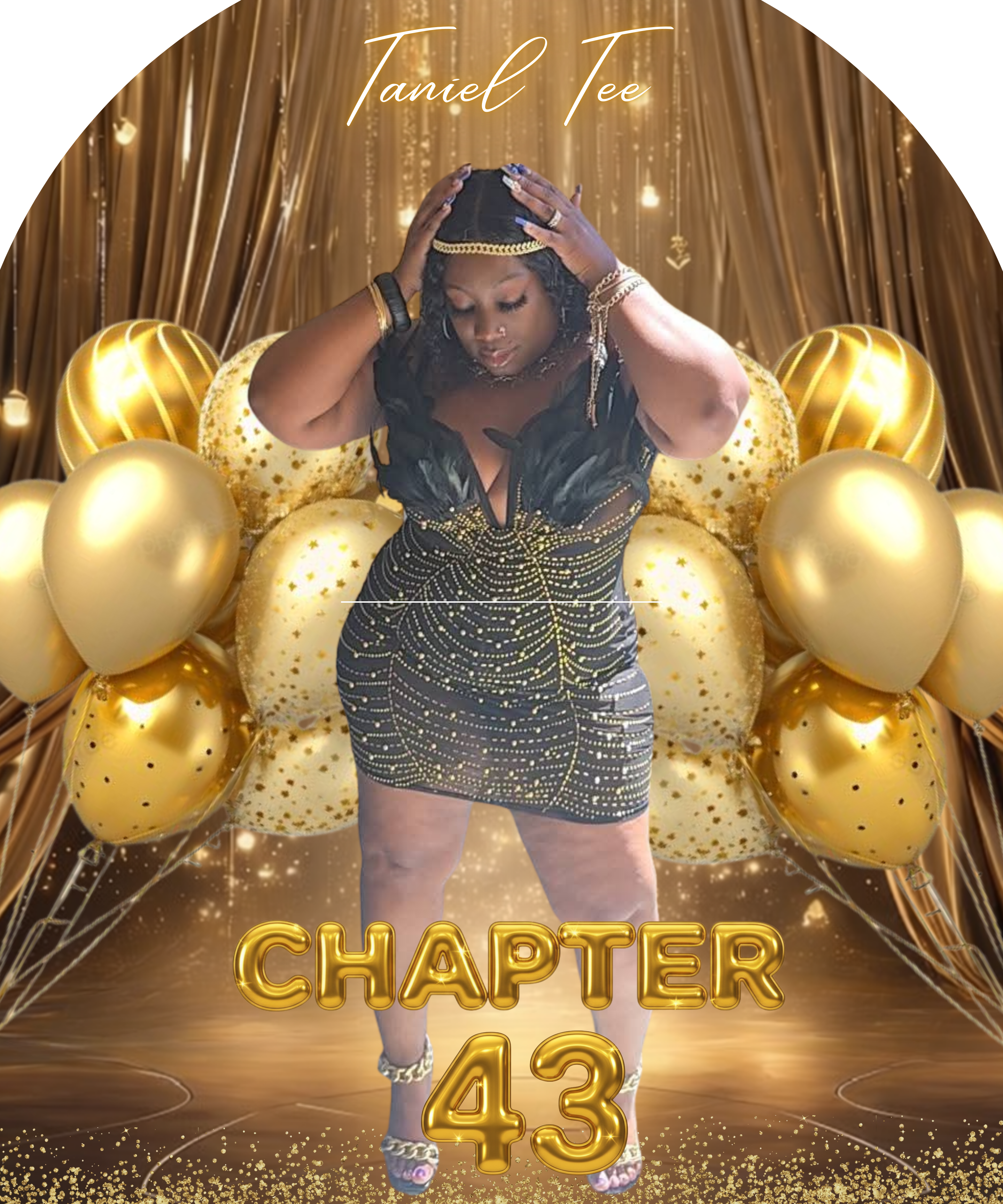 Taniel Tee Chapter 43 Birthday Arch Wall - Gold Balloons & Glam