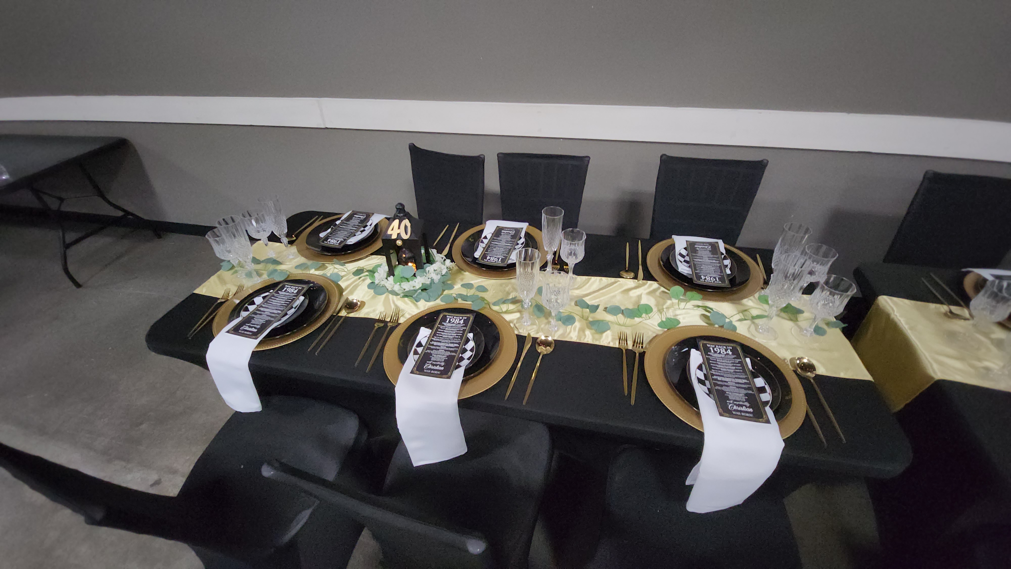 40th birthday celebration setup