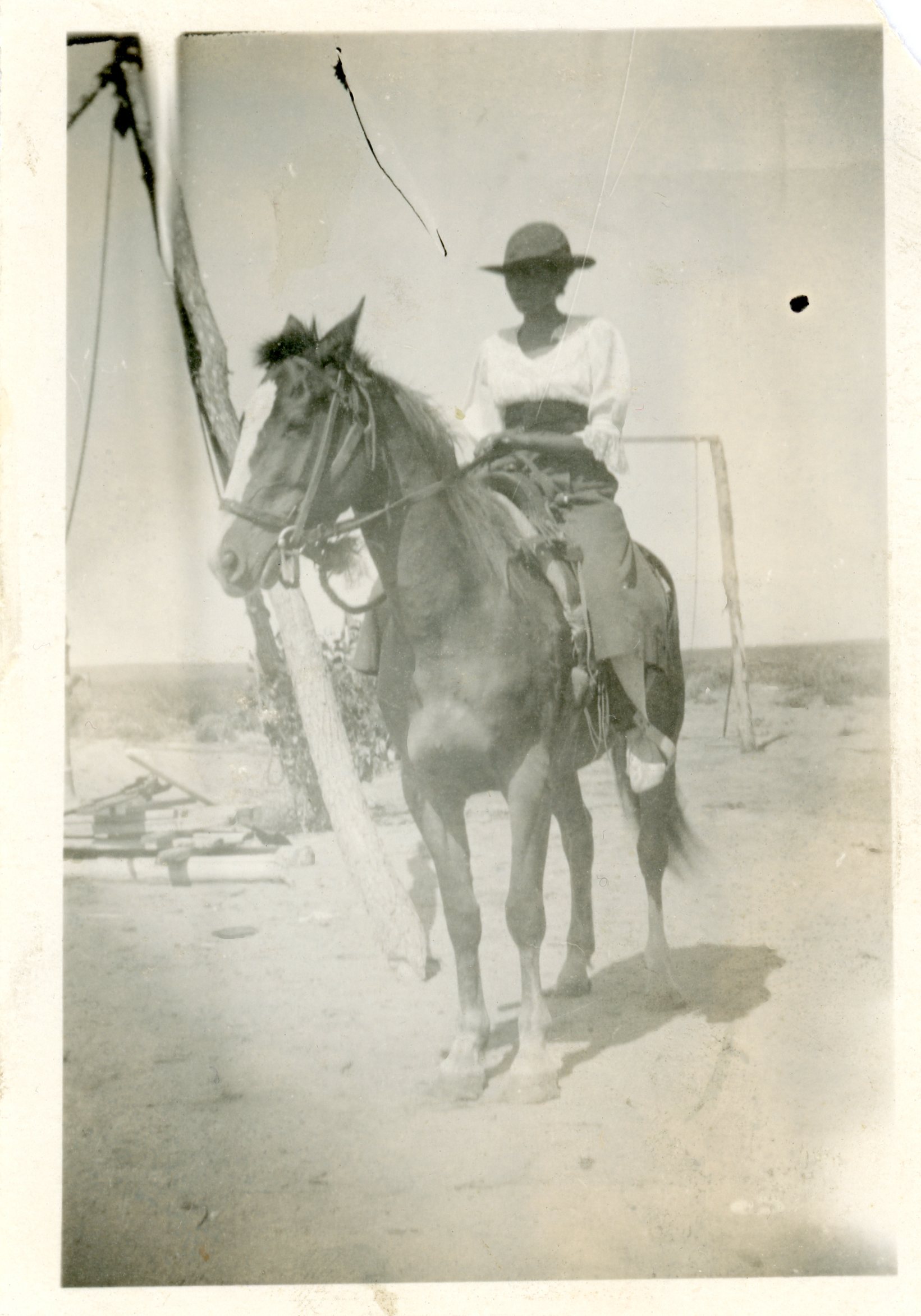 Rider on horseback at the Hicks Homestead