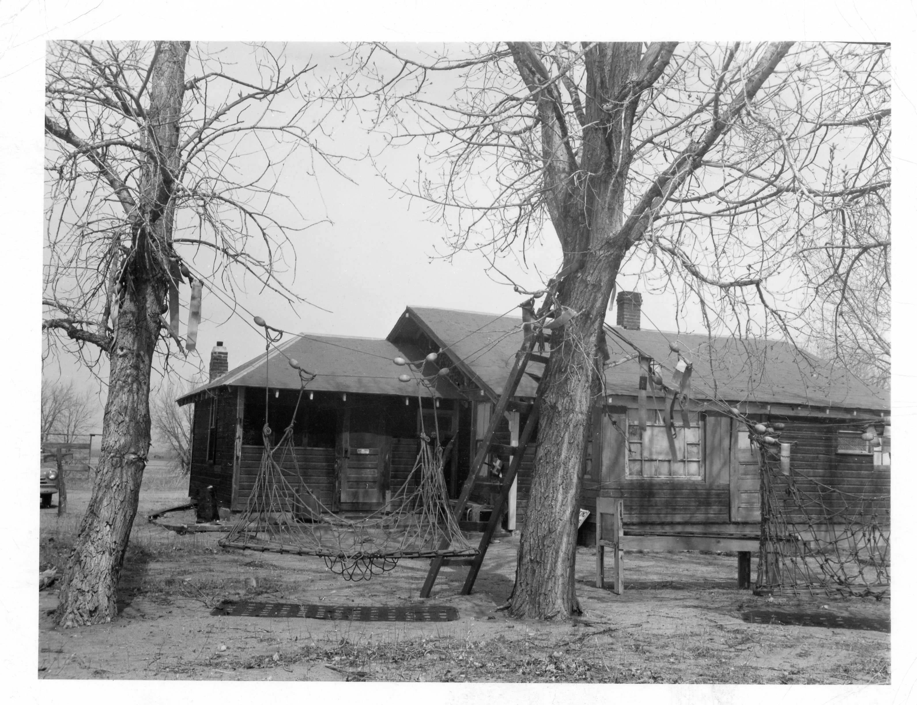 Hicks Homestead House surrounded by trees