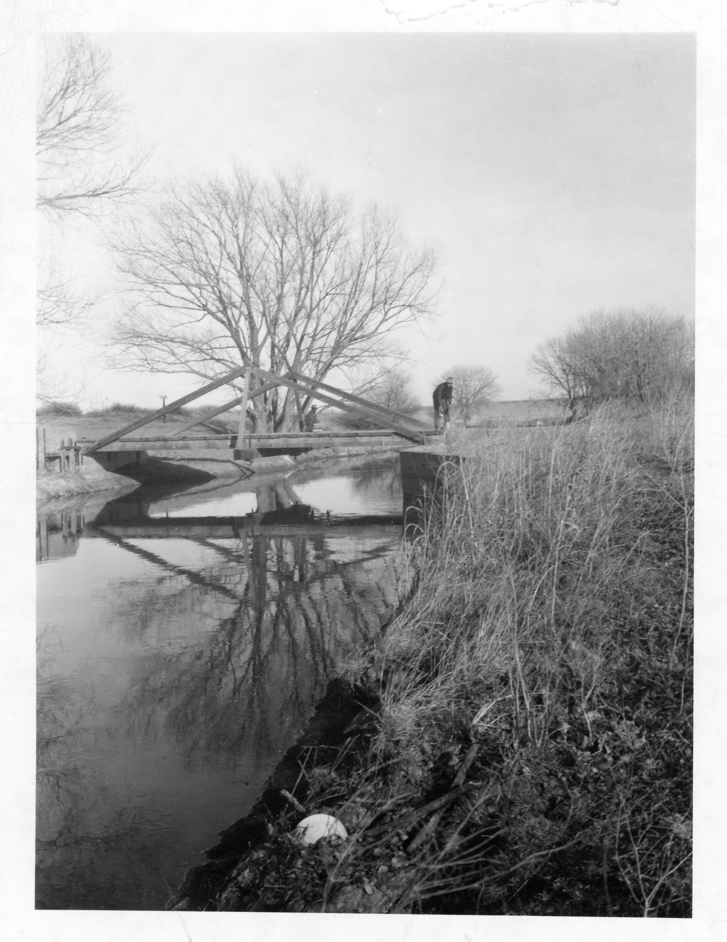 The historic water bridge and irrigation structure on the Hicks Homestead property