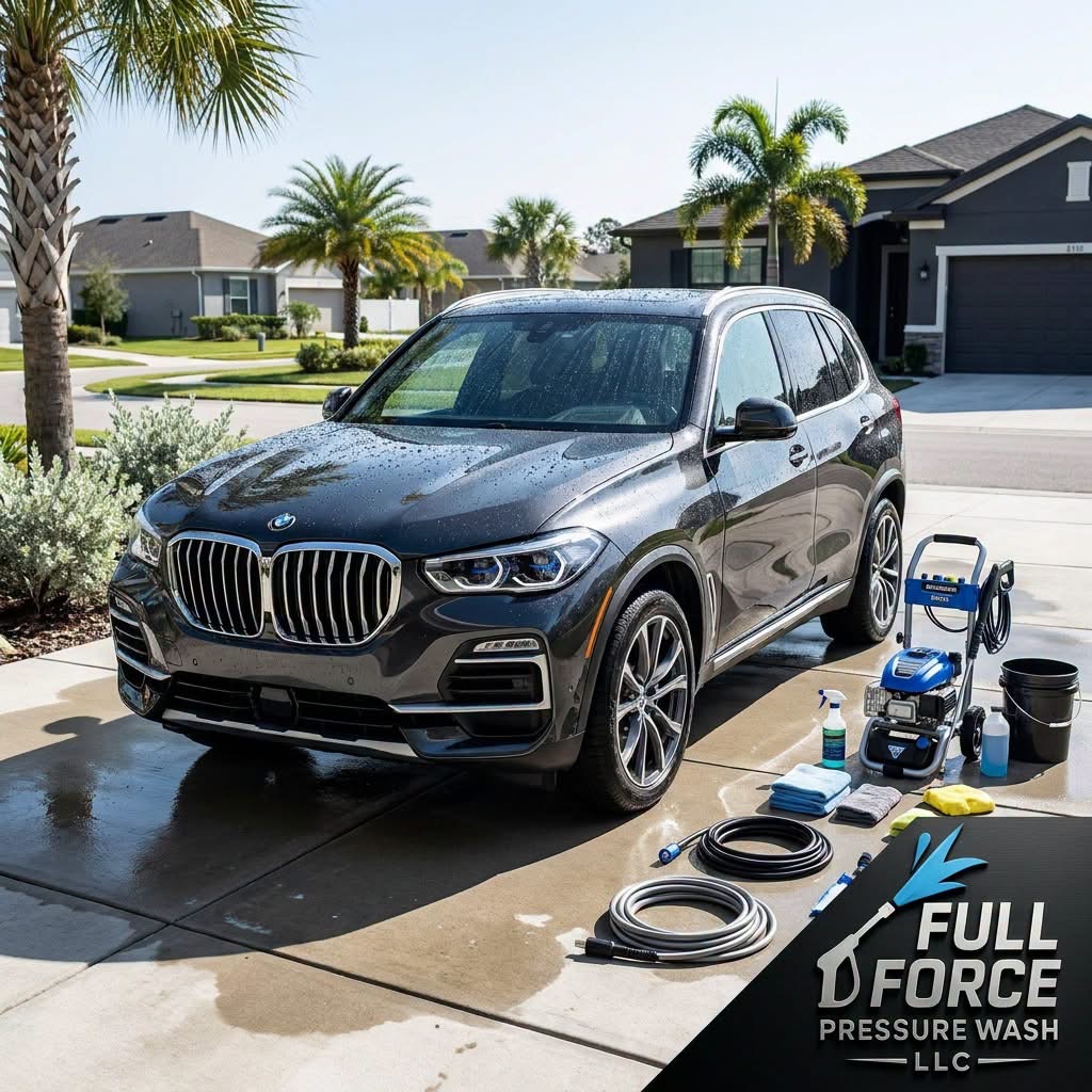 Full Force Express Car Wash service β mobile car wash at a residential home
