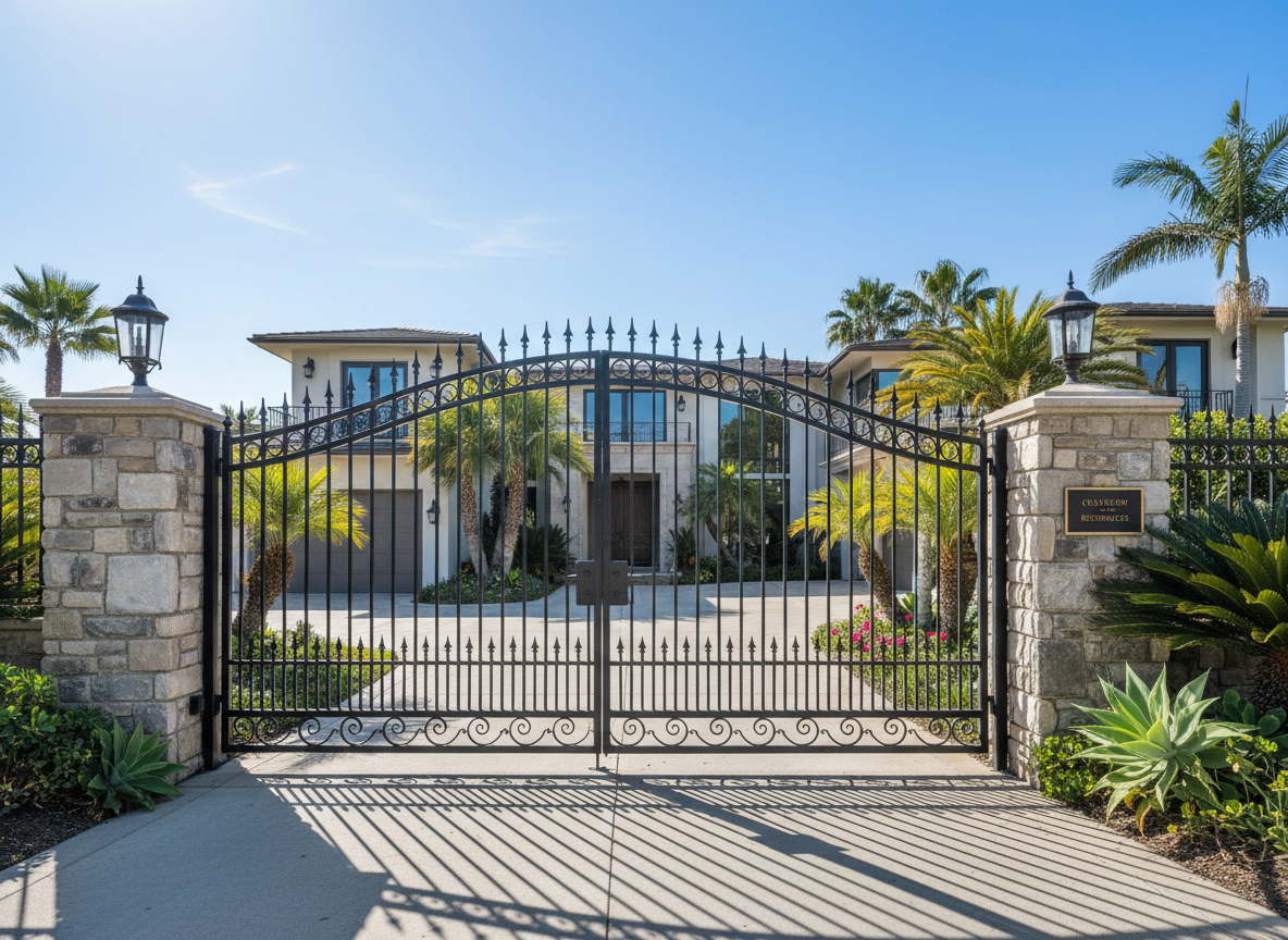 Professional wrought iron security gate at a Long Beach property — FORTRESS by PMR Projects