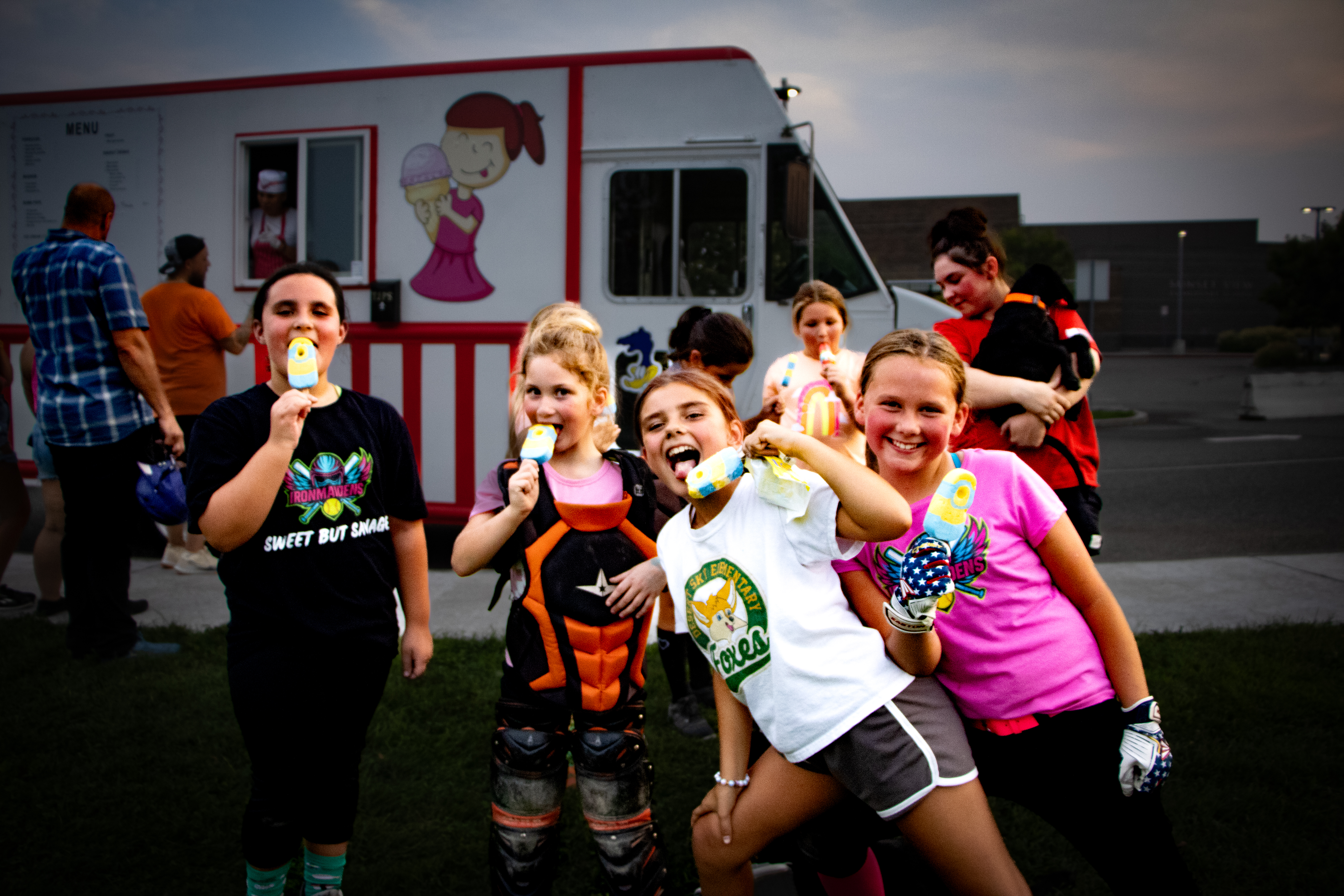 Team celebration with ice cream